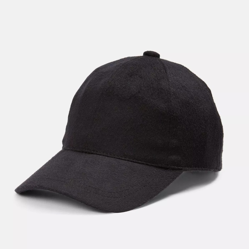 Vince Men’s Cashmere Baseball Cap, Black, Size L/XL